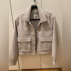 Abercrombie Wool Blend Shirt Jacket Light Grey